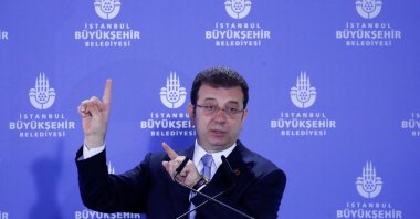 Former Istanbul Mayor Ekrem Imamoğlu speaks during a news conference, Istanbul, Türkiye, Jan. 27, 2025. (Reuters Photo)