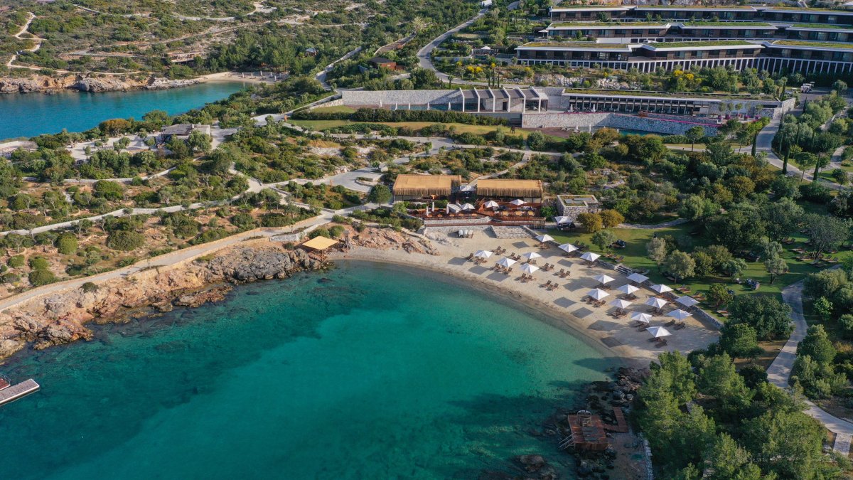An aerial view of Six Senses Kaplankaya, Bodrum, Türkiye. (Courtesy of Six Senses Kaplankaya)