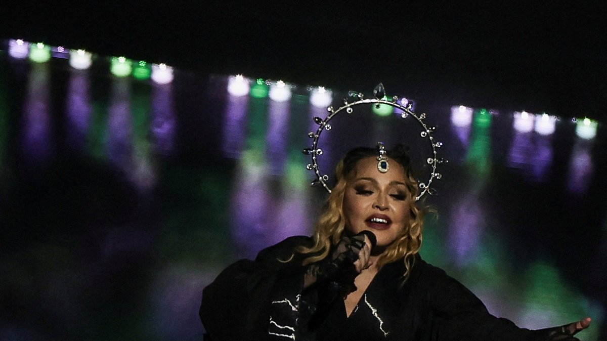 Madonna performs during a concert at Copacabana Beach, Rio de Janeiro, Brazil, May 4, 2024. (Reuters Photo)
