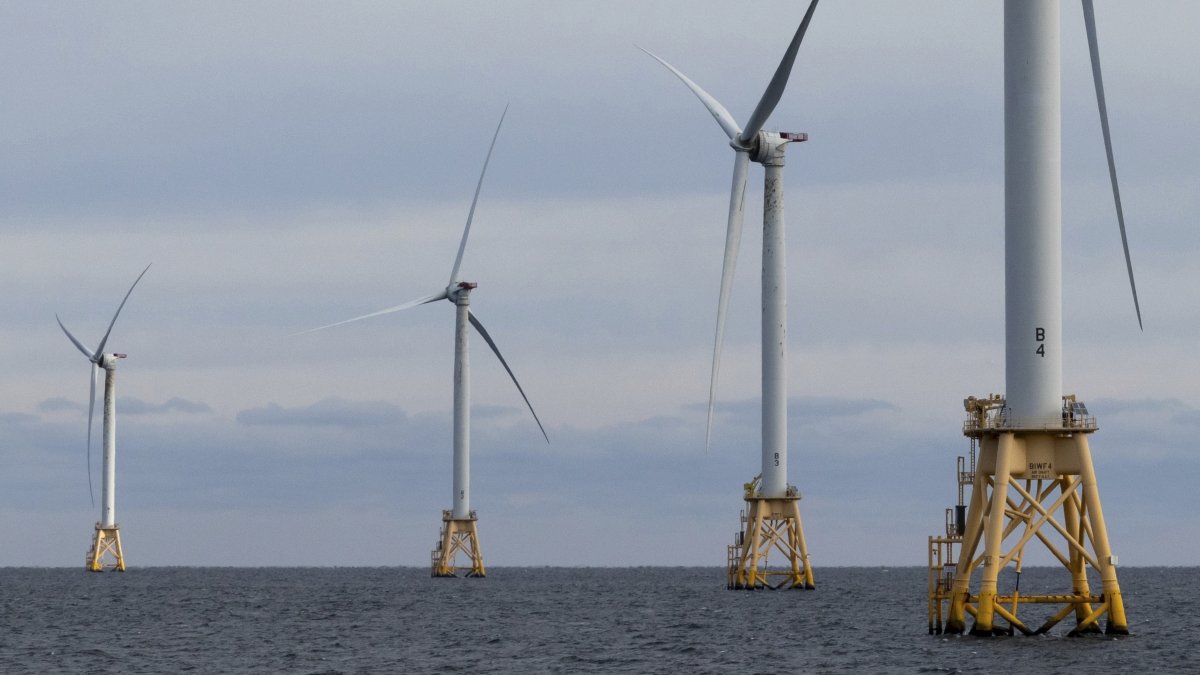 Offshore wind turbines operate at the Block Island Wind Farm, Oregon, U.S., Dec. 7, 2023. (AP Photo)