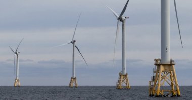 Offshore wind turbines operate at the Block Island Wind Farm, Oregon, U.S., Dec. 7, 2023. (AP Photo)