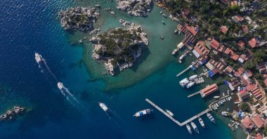An aerial view of Kekova in Antalya, southern Türkiye, Sept. 20, 2025. (AA Photo)