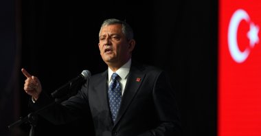 CHP Chairperson Özgür Özel speaks at the congress, Ankara, Türkiye, Sept. 21, 2025. (AA Photo)