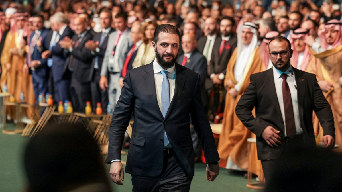 Syrian President Ahmed al-Sharaa attends the opening ceremony of the 62nd Damascus International Fair, Damascus, Syria, Aug. 27, 2025. (Reuters Photo)