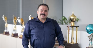 Turkish Deaf Sports Federation (TİESF) President Dursun Gözel poses for a photo after an interview with Anadolu Agency (AA), Ankara, Türkiye, Sept. 15, 2025. (AA Photo)