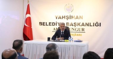 Yahşihan Mayor Ahmet Sungur attends a monthly council meeting at the municipality, Yahşihan, central Kırıkkale province, Türkiye, May 2, 2025. (IHA Photo)