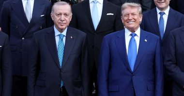 President Recep Tayyip Erdoğan and U.S. President Donald Trump pose for a picture ahead of a dinner hosted by Dutch King Willem-Alexander and Dutch Queen Maxima, on the sidelines of a NATO Summit, at Huis ten Bosch Palace in The Hague, Netherlands, June 24, 2025. (Reuters Photo)
