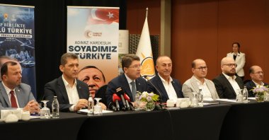 Justice Minister Yılmaz Tunç is seen during the Century of Türkiye meetings, Antalya, Türkiye, Sept. 22, 2025 (AA Photo)