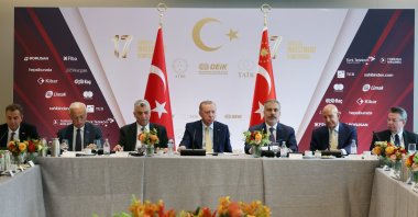 President Recep Tayyip Erdoğan attends the Türkiye-U.S. Business Council (TAIK) conference at the Turkish House, New York, U.S., Sept. 22, 2025. (IHA Photo)