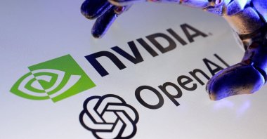 Nvidia and OpenAI logos are seen in this illustration taken Sept. 22, 2025. (Reuters Photo)