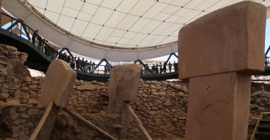Visitors explore the ancient Göbeklitepe archaeological site in Şanlıurfa, southeastern Türkiye, Sept. 19, 2025. (AA Photo)