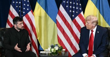 U.S. President Donald Trump holds a bilateral meeting with Ukraine's President Volodymyr Zelenskyy on the sidelines of the United Nations General Assembly in New York City, Sept. 23, 2025. (AFP Photo)