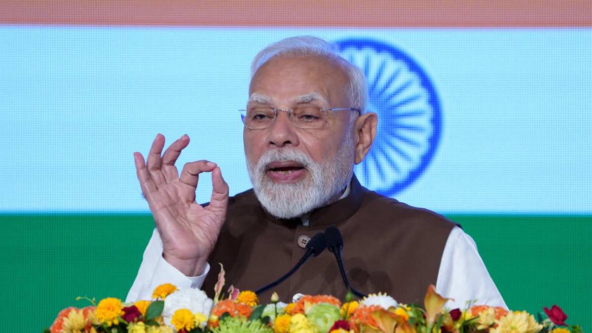 India&#039;s Prime Minister Narendra Modi delivers a speech at a meeting in Tokyo, Japan, Aug. 29, 2025. (AFP Photo)