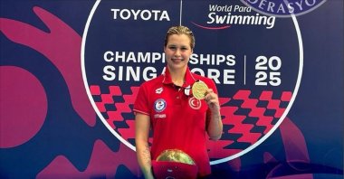 Turkish swimmer Defne Kurt poses for a photo at the 2025 World Para Swimming Championships, Singapore, Sept. 25, 2025. (AA Photo)