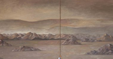 A drawing by Sliman Mansour titled &quot;I Will Survive.&quot; (Courtesy of Samed Karagöz)