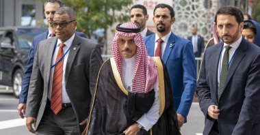 Saudi Arabia&#039;s Minister of Foreign Affairs, Prince Faisal bin Farhan Al-Saud arrives for the 80th session of the United Nations General Assembly (UNGA) at the United Nations headquarters in New York, Sept. 23, 2025. (EPA Photo)