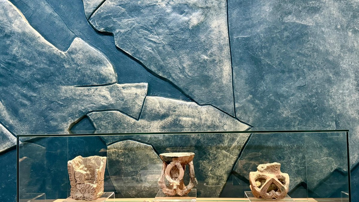 Artifacts from the Oghuz period are displayed at the National Museum, Astana, Kazakhstan, Sept. 25, 2025. (AA Photo)