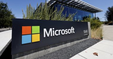 Microsoft signage at their corporate office in Mountain View, California, U.S., July 29, 2025. (EPA Photo)