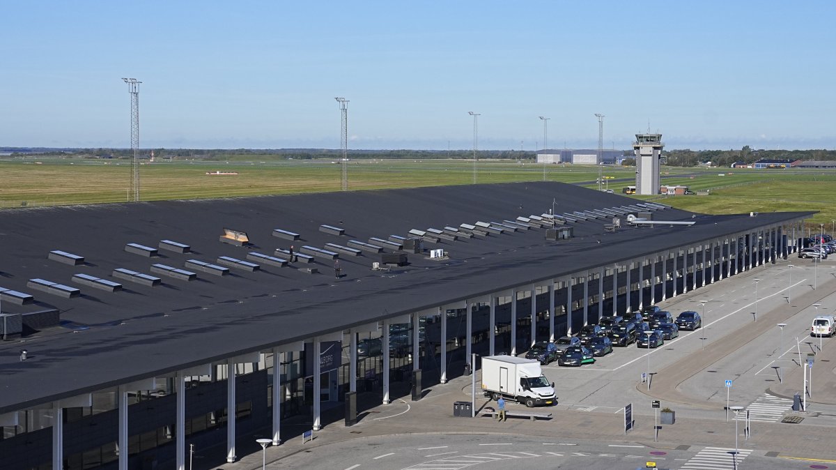 Aalborg Airport is seen after its airspace was closed overnight after drones were observed over the airport, in Aalborg, Denmark, Sept. 25, 2025. (EPA Photo)