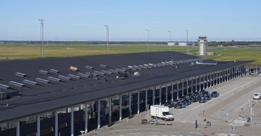 Aalborg Airport is seen after its airspace was closed overnight after drones were observed over the airport, in Aalborg, Denmark, Sept. 25, 2025. (EPA Photo)