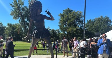 A newly-unveiled statue of singer Tina Turner stands at a park in Brownsville, Tenn., U.S., Sept. 27, 2025. (AP Photo)