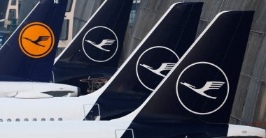 Lufthansa planes stand parked at Frankfurt Airport, Germany, March 7, 2024. (Reuters Photo)
