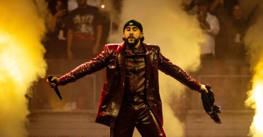 Puerto Rican singer Bad Bunny performs on stage during his &quot;Most Wanted Tour&quot; at the Kaseya Center, Miami, U.S., May 24, 2024. (AFP Photo)