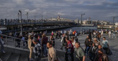 People walk in the bustling Eminönü area of Istanbul, Türkiye, Sept. 21, 2025. (AA Photo)