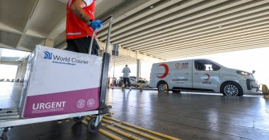 A box containing rare golden blood is being transported for a life-saving transfusion, Gaziantep, Türkiye