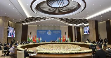 Heads of state take part in the summit of the Organization of Turkic States (OTS), Bishkek, Kyrgyzstan, Nov. 6, 2024. (AP Photo)