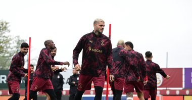 Galatasaray players train at the Kemerburgaz Metin Oktay ahead of the Champions League match against Liverpool, Istanbul, Türkiye, Sept. 29, 2025. (AA Photo)