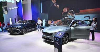 Togg&#039;s T10X electric SUV (L) and the newly unveiled T10F sedan are seen during the IAA Mobility auto show, Munich, Germany, Sept. 9, 2025. (AA Photo)
