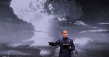 Deputy head of Russia&#039;s Security Council Dmitry Medvedev speaks at an event in Moscow, Russia, April 29, 2025. (Reuters Photo)