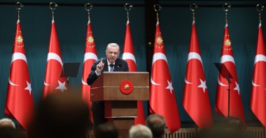 President Recep Tayyip Erdoğan speaks to reporters following a Cabinet meeting in Ankara, Sept. 29, 2025. (AA Photo)