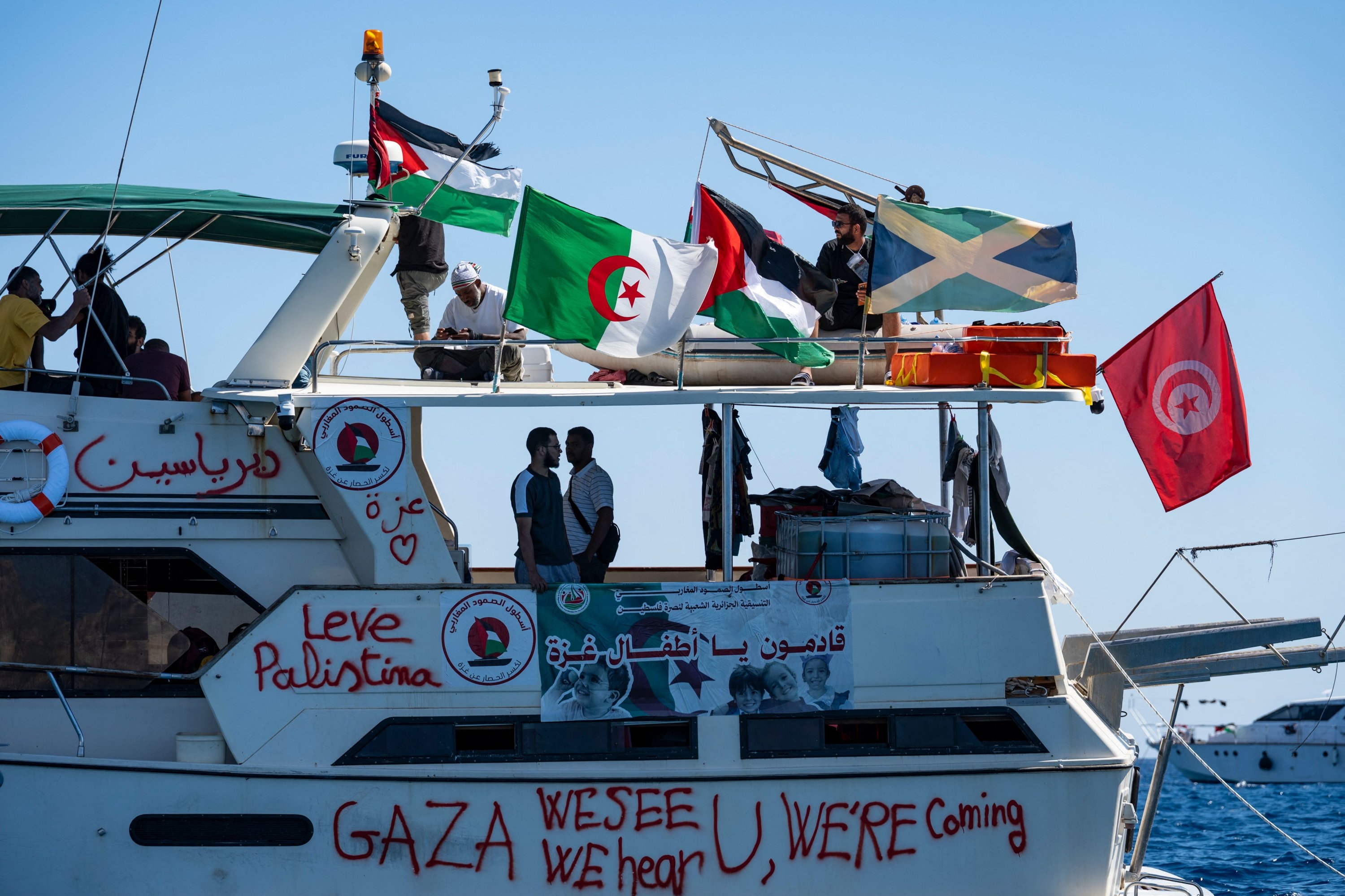 Global Gaza-bound Flotilla edges toward tense Israeli waters