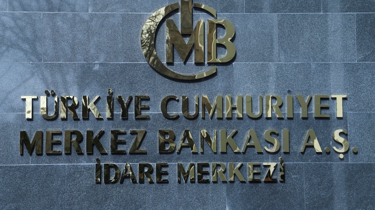A logo of the Central Bank of the Republic of Türkiye (CBRT) is pictured at the entrance to its headquarters in Ankara, Türkiye, Feb. 8, 2024. (Reuters Photo)