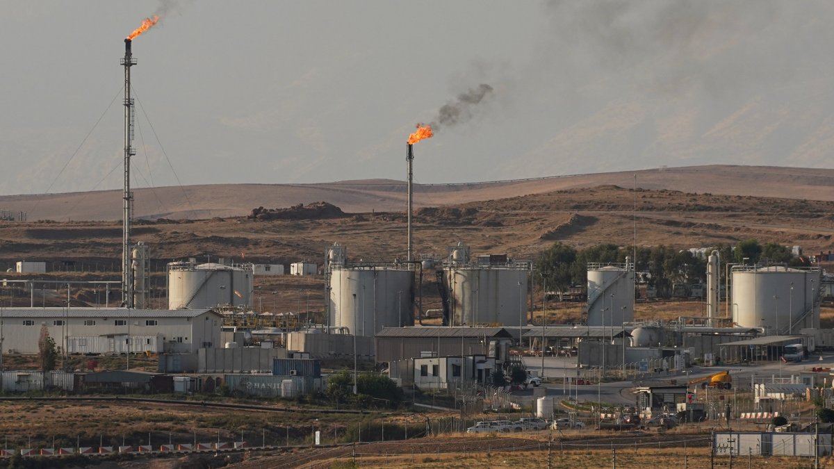 An oil field operated by the Norwegian oil and gas company DNO near the town of Zaho, Duhok province, northern Iraq, Sept. 26, 2025. (AA Photo)