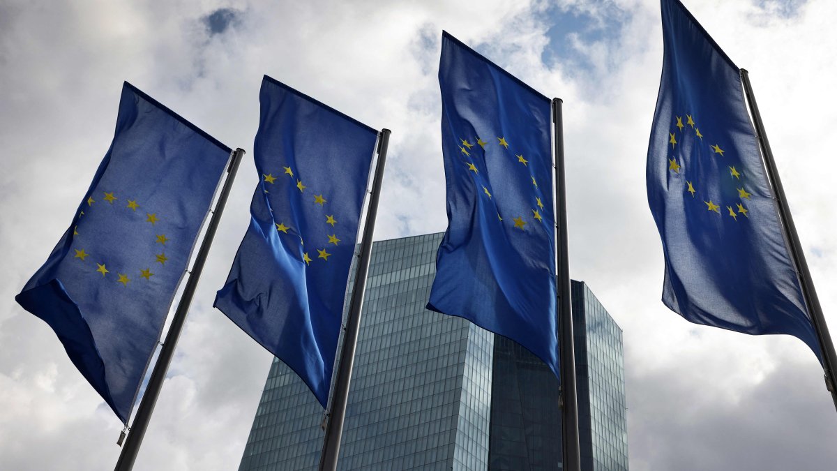 The European Central Bank (ECB) is pictured in Frankfurt am Main, Germany, Sept. 11, 2025. (AFP Photo)