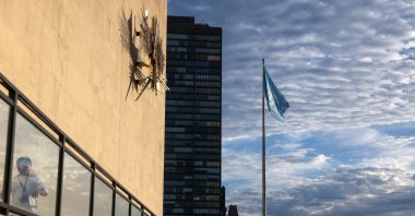 The United Nations flag flutters during the 80th U.N. Nations General Assembly outside their headquarter, New York City, U.S., Sept. 26, 2025. (Reuters Photo)