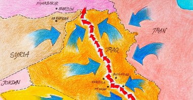 "The Development Road could also be Iraq’s ticket to economic diversification, moving beyond oil dependency." (Illustration by Erhan Yalvaç)