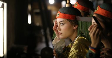 Opera and ballet artists race against time backstage to prepare for “Turandot” at the 32nd International Aspendos Opera and Ballet Festival, Antalya, southern Türkiye, Oct. 1, 2025. (AA Photo)