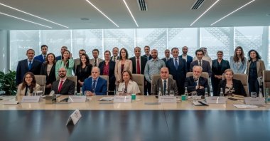 Attendees pose for a photo at the high-level roundtable on water diplomacy and governance in Doha, Qatar, Sept. 29, 2025. (Courtesy of ME Council)