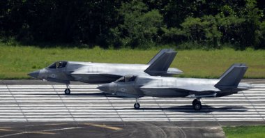 Two U.S. Marine Corps F-35 fighter jets prepare for takeoff at the former Roosevelt Roads military base in Ceiba, Puerto Rico, Sept. 30, 2025. (Reuters Photo)