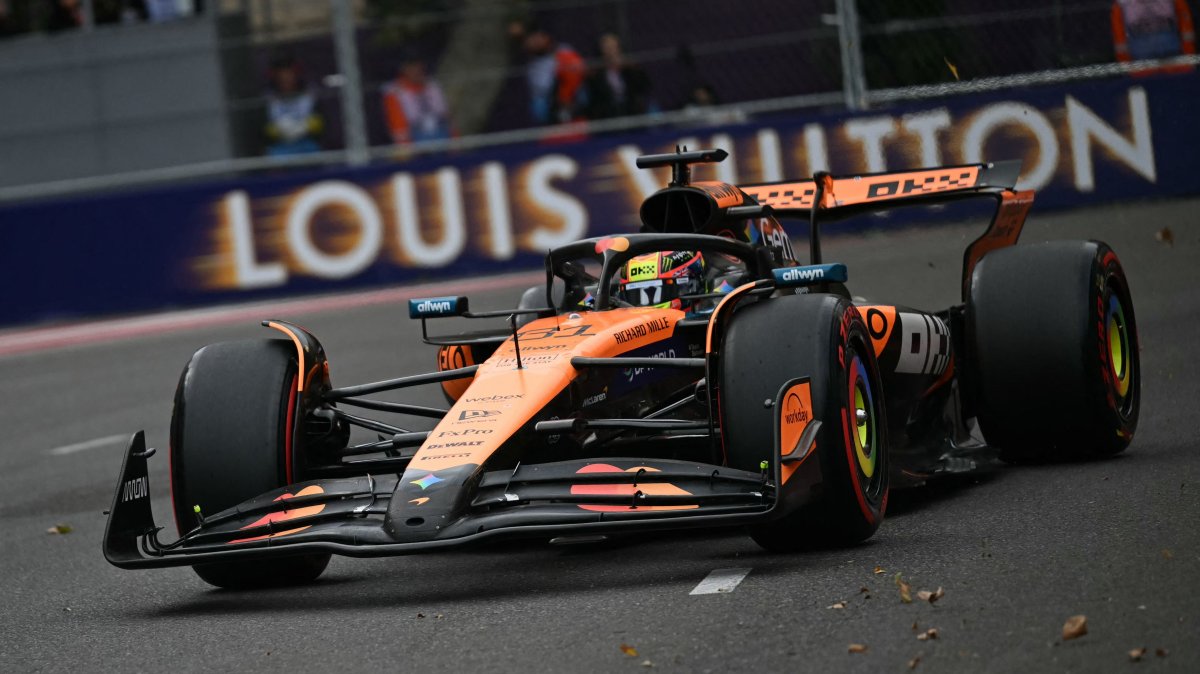 McLaren&#039;s Australian driver Oscar Piastri competes during a qualifying session of the Formula One Azerbaijan Grand Prix at the Baku City Circuit, Baku, Azerbaijan, Sept. 20, 2025. (AFP Photo)