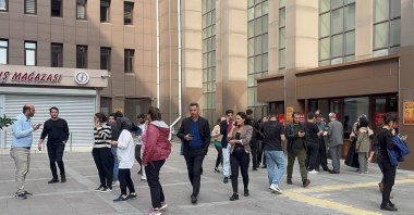 People leave their homes after an earthquake shakes Istanbul, Türkiye, Oct. 2, 2025 (AA Photo)
