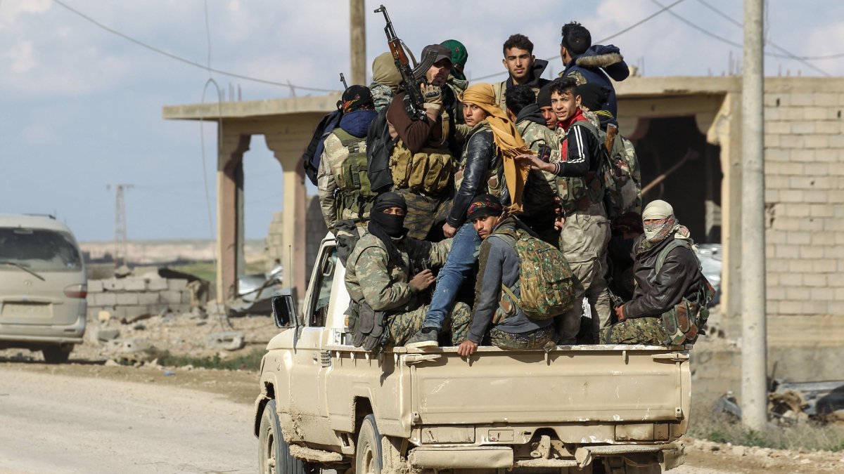 Members of the PKK/YPG are seen at a village, Deir el-Zour, Syria, Feb. 18, 2019. (Getty Images)