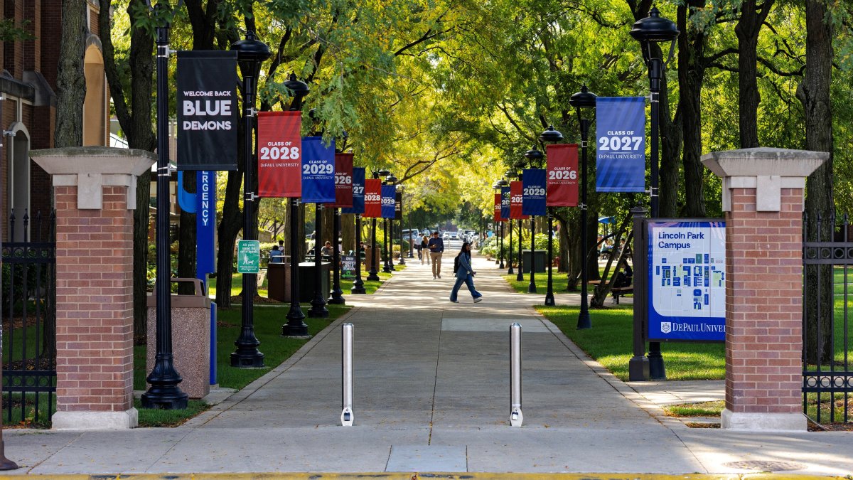 Students walk on the campus of DePaul University in Chicago, Illinois, U.S., Oct. 2, 2025. (Reuters Photo)