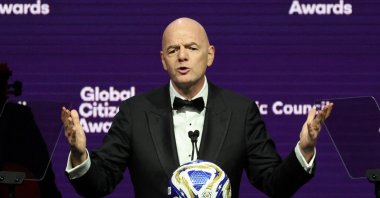 FIFA President Gianni Infantino speaks as he attends the 2025 Atlantic Council Global Citizen Awards on the sidelines of the United Nations General Assembly, New York City, U.S., Sept. 24, 2025. (AFP Photo)
