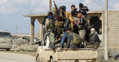 Members of the PKK/YPG are seen at a village, Deir el-Zour, Syria, Feb. 18, 2019. (Getty Images)