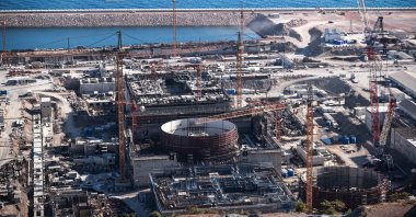 An aerial view of the construction site of Türkiye&#039;s first nuclear power plant, Akkuyu, Mersin, southern Türkiye, Sept. 12, 2025. (AA Photo)
